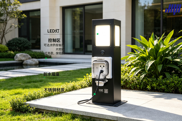 別墅庭院戶外水電樁選型四要點信息圖